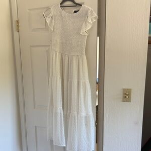 White Ruffled Maxi Dress